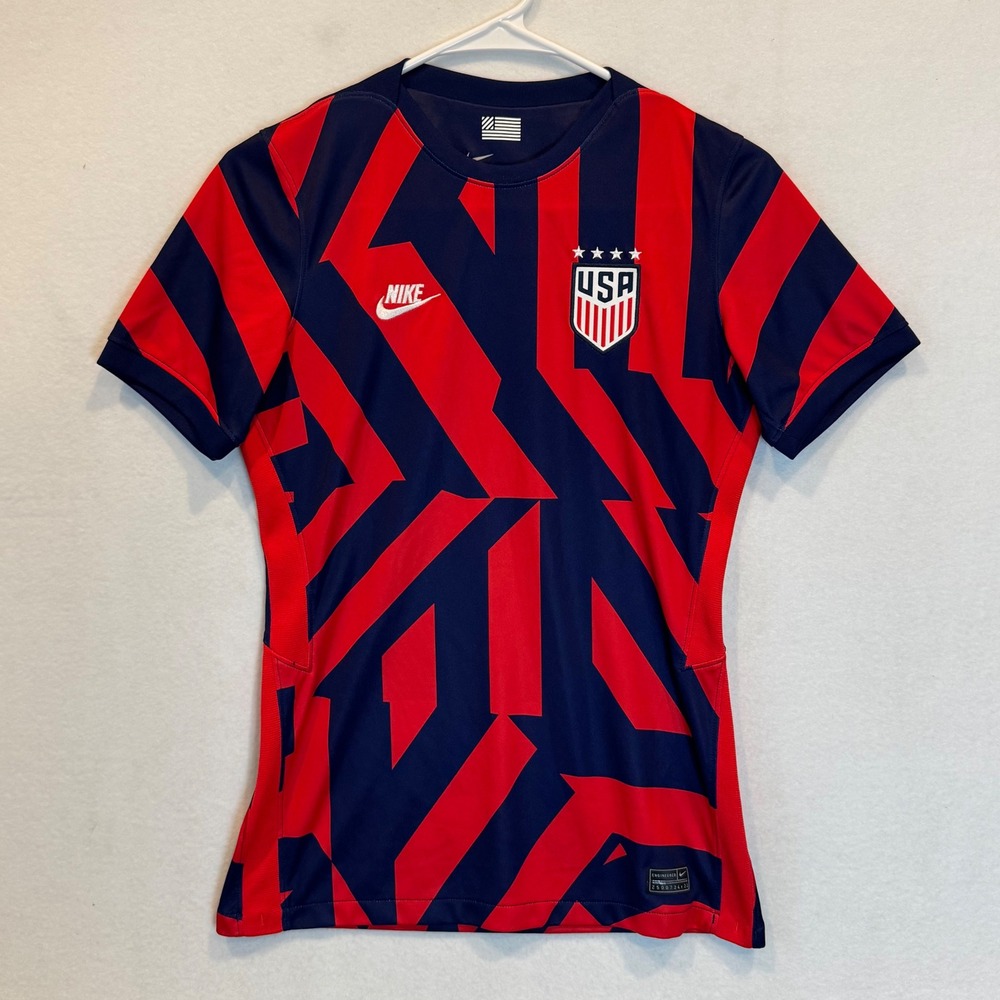 Nike USWNT National 2021 Away Soccer Jersey Red Blue Dri-Fit USA Women Small